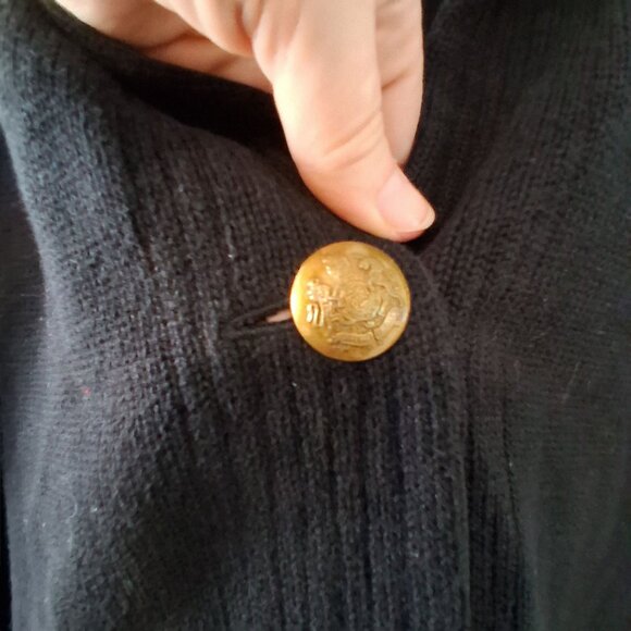Lauren Ralph Lauren knit sweater Blazer womens 1X black notched gold buttons - Picture 5 of 6